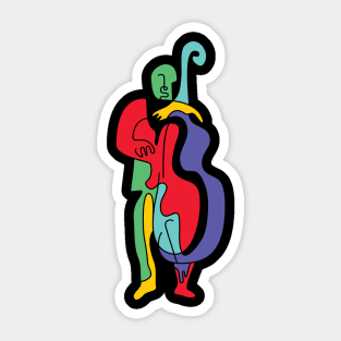 Abstract Funny Bass Player Sticker